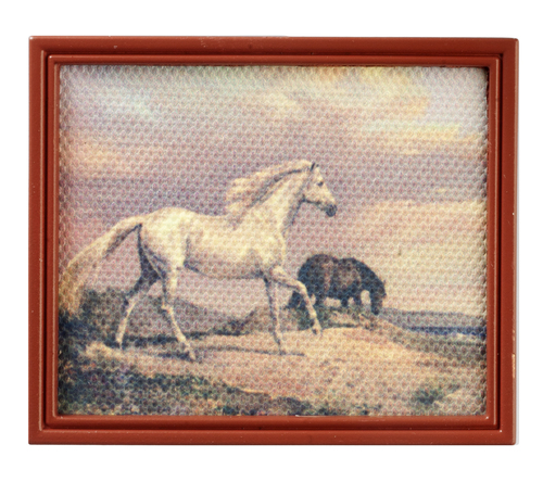 HORSES IN BROWN FRAME