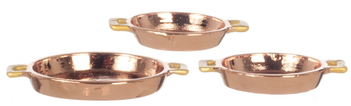 COPPER CASSEROLES/SET/3