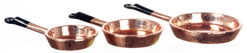COPPER FRYING PANS SET/3