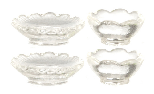 CLEAR BOWLS/2/PLATES/2