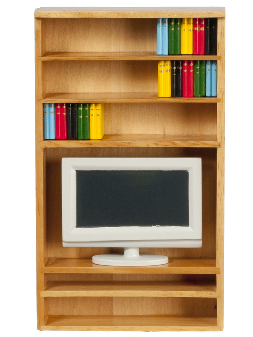 BOOK SHELF W/T.V.&BOOKS
