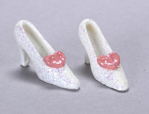 WHITE MINI SHOE W/PINK