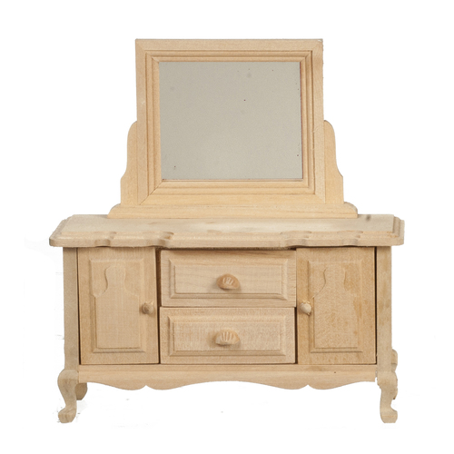 DRESSER W/MIRROR/UNFINSH