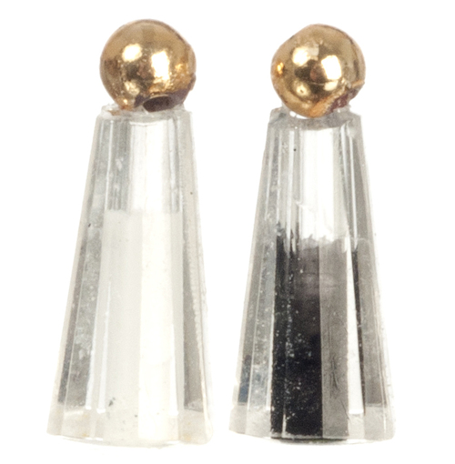 SALT/PEPPER SHAKERS/GOLD