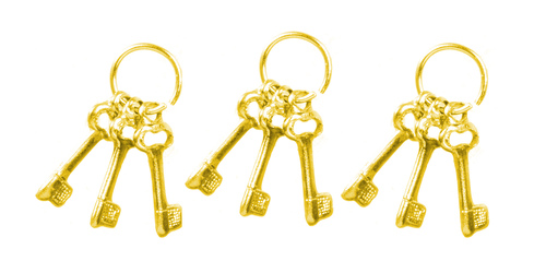 3 SETS OF 3 KEYS/GOLD