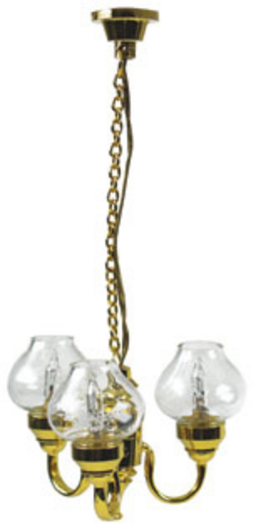 3-ARM CHAND/CLEAR GLOBES