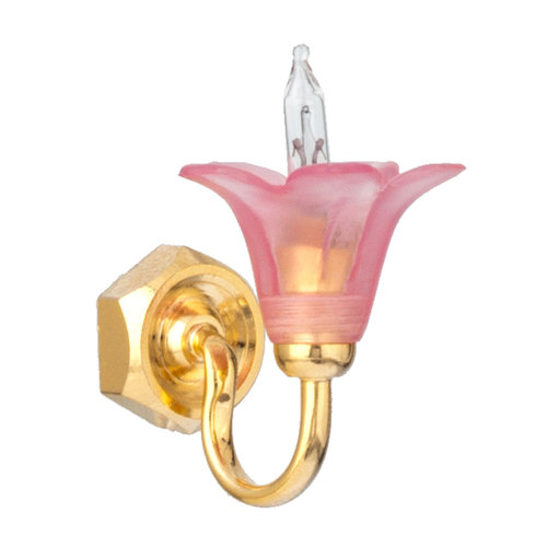 PINK TULIP BRASS SCONCE