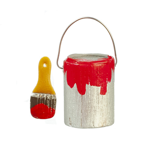 PAINT CAN/BRUSH SET/2/RED
