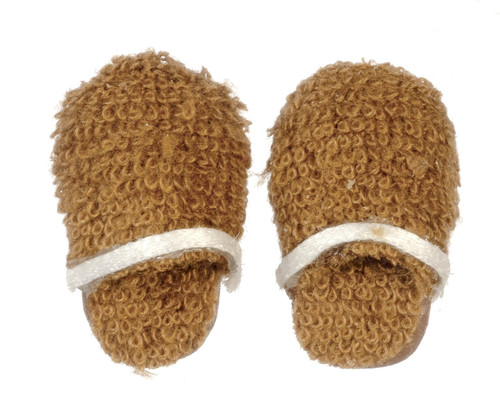 MENS SLIPPERS/BROWN/WHITE
