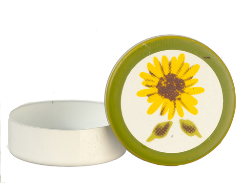 ROUND TIN/SUNFLOWER DESIG