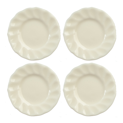WHITE FLUTED EDGE PLATE/4