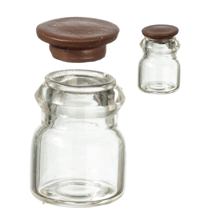 GLASS JAR WITH WALNUT LID