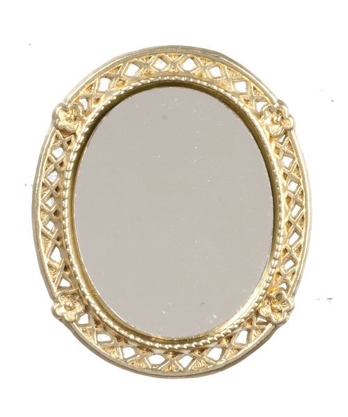 BRASS PLATED OVAL MIRROR