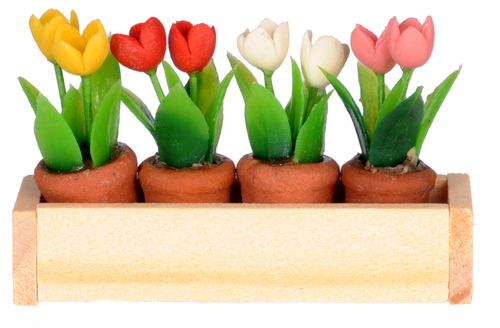 WINDOW BOX W/FLOWER POTS