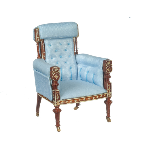 FRENCH ARMCHAIR/BL/WALNUT
