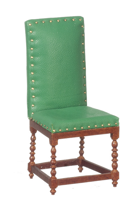 LEATHER SIDE CHAIR/GN/WAL