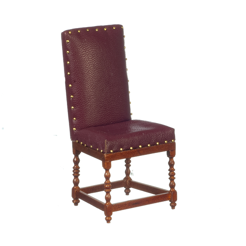 LEATHER SIDE CHAIR/RED/