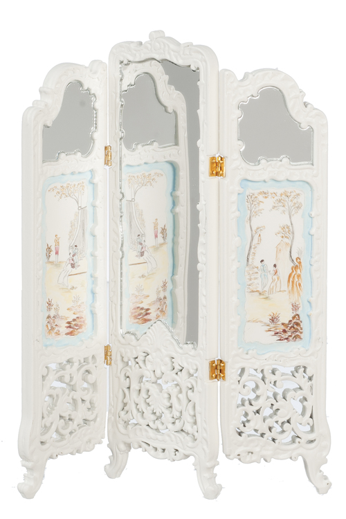 MIRRORED ROOM DIVIDER/WHT