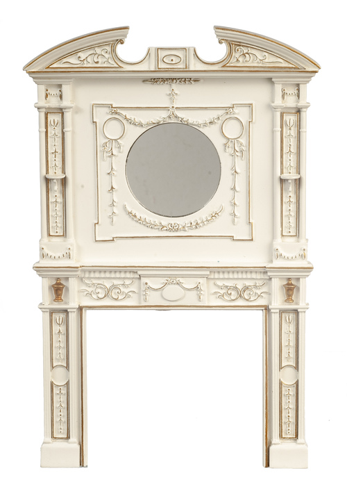 ART NOUVEAU FIREPLACE/WHT