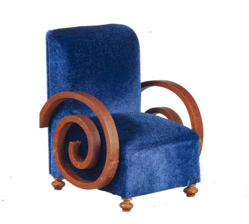 ART DECO ARMCHAIR/BLUE/WN
