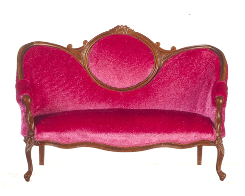 VICTORIAN SOFA/PINK/WALN