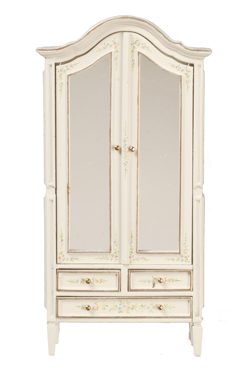 WARDROBE W/MIRROR/WHITE