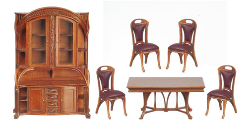 ART NOUVEAU DINING SET/6