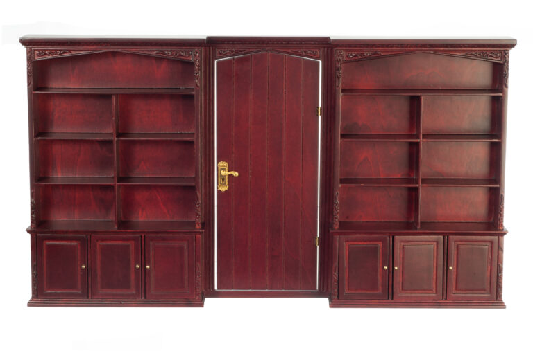 WALL W/BOOKCASE/MAHOGANY