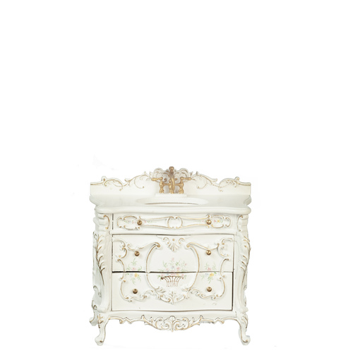 BAROQUE BATHROOM SINK/WHT