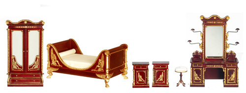 SLEIGH BED SET/6/MAH/G.TR