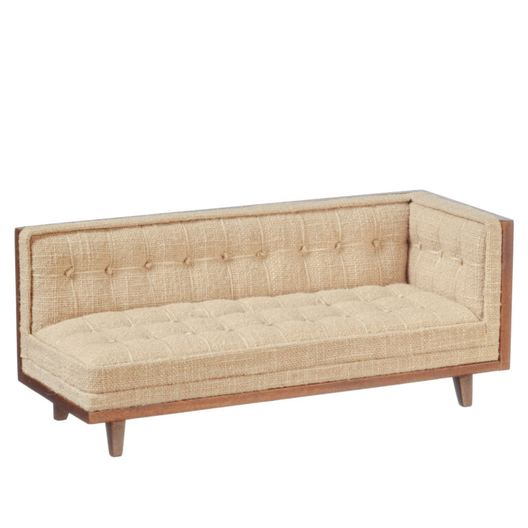 SECTIONAL/BEIGE/WALNUT