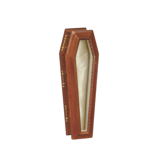 COFFIN/GLASS TOP/WALNUT