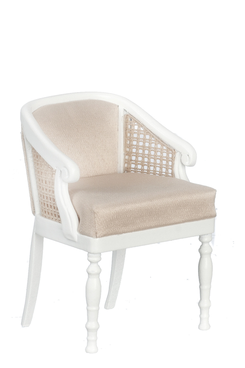 TUB CHAIR/CANE PANELS/WHT