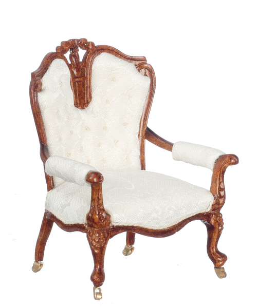 VICTORIAN ARMCHAIR/WHT