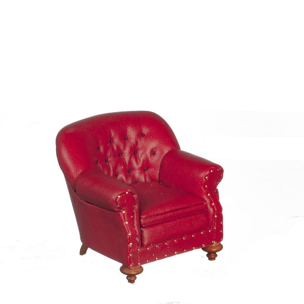 1880 CLUB CHAIR/RED/WALN