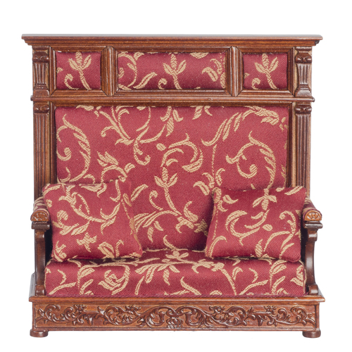 TUDOR BENCH/RED/WALNUT
