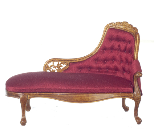 LOUIS XV CHAISE/RED/WALNU