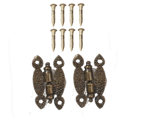 HINGES W/8 PINS/ANT.BRS/2