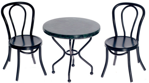 BLACK MARBLE TABLE SET/3