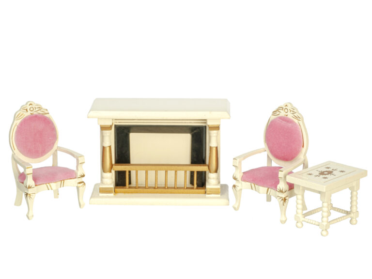 SALON SET/4/WHITE/GOLD