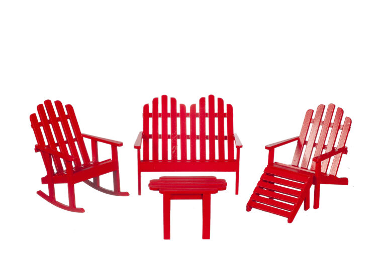 ADIRONDACK SET/5/RED/CS