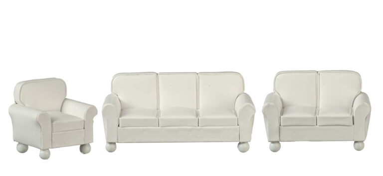 RS LEATHER SOFA SET/3/CR