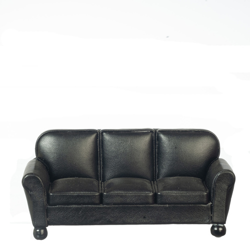 RS LEATHER SOFA/BLACK