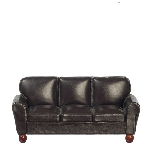 RS LEATHER SOFA/BROWN