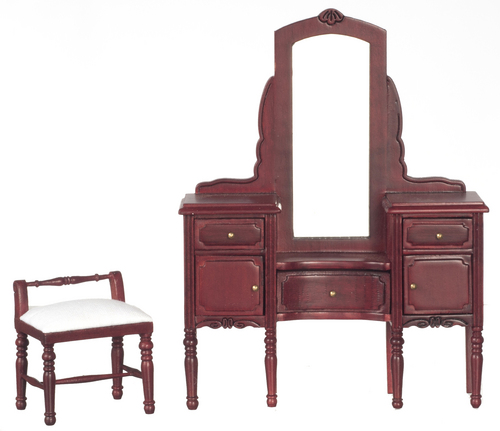 VANITY W/STOOL/MAHOGAN/CB