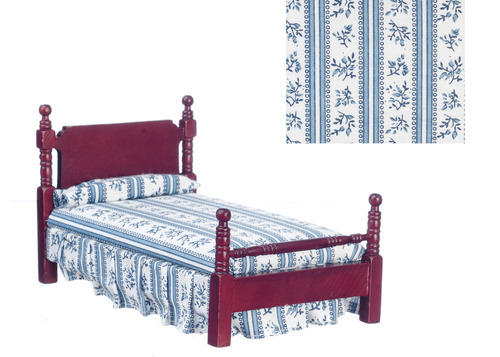 SINGLE BED/BL.ST/MAHOGANY