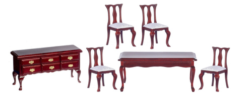 Q.A.DINING SET/6/MAHOGANY