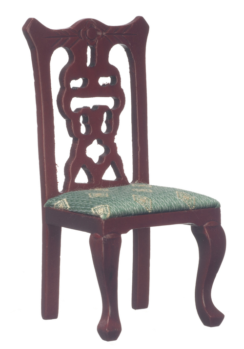 SIDE CHAIR/MAHOGANY/GRN
