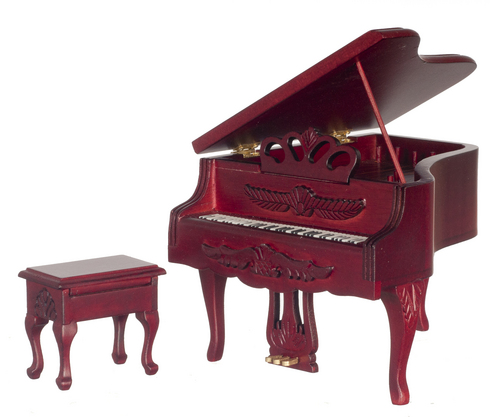CARVED PIANO W/STOOL/M/CB