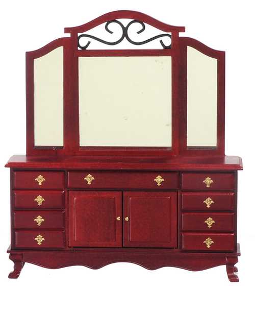 DRESSER W/MIRROR/MAHOGANY